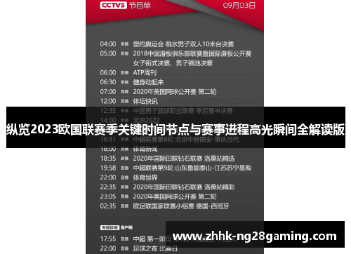 纵览2023欧国联赛季关键时间节点与赛事进程高光瞬间全解读版 纵览2023欧国联赛季关键时间节点与赛事进程高光瞬间全解读版